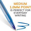 BIC ROUND STIC BALLPOINT PENS, MEDIUM POINT, 1.0 MM BLUE INK, PACK OF 12 - BLUE - Brand New