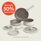 BELLA 8 PIECE COOKWARE SET CERAMIC NONSTICK  ODJ-BLS801 - OATMILK - Like New