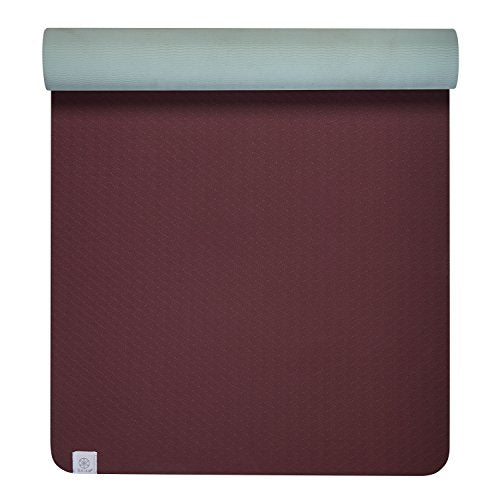 GAIAM YOGA MAT PERFORMANCE TPE EXERCISE MAT - SANGRIA/LAGOON - Like New