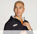HOKA MEN'S FULL-ZIP WIND JACKET - SIZE: XL - BLACK - Brand New