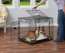 MIDWEST HOMES MEDIUM OVATION DOUBLE DOOR 30" FOLDING METAL DOG CRATE - BLACK - Like New