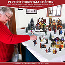 TOP TREASURES CHRISTMAS VILLAGE FIGURINES DECORATION SET - 30 PIECE VILLAGE SET - Like New