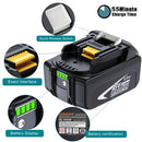 LONG FIT 6.0AH BATTERY REPLACE FOR MAKITA 18V BATTERY COMPATIBLE - BLACK - Like New