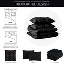 Casa Platino King Size Comforter Set 4 Piece B09B4F5B4L - Pinch Pleat (Black) - Brand New