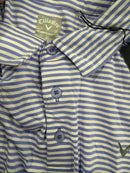 CALLAWAY GOLF MEN'S STRIPED GOLF POLO SHIRT SHORT SLEEVE - LARGE - WHITE/BLUE - Brand New