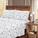 KATHY IRELAND 3-PIECE 100% TURKISH COTTON FLANNEL TWIN - GRAY/BLUE FROST - Brand New