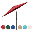 HealSmart 9ft Patio Umbrella Push Button Tilt/Crank Outdoor Market Yard - Red - Like New