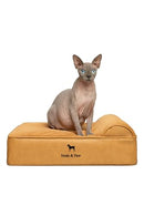 NOAH & PAW Small Dog Bed, Orthopedic Eggshell Memory Foam, 20x15x6.5 Inch - Tan - Like New