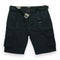 BLU ROCK NEW YORK MENS FLEX STRETCH BELTED CARGO SHORTS - SIZE: MEN 32 - BLACK - Brand New
