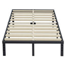 ZIYOO CALIFORNIA KING BED FRAME 14 INCHES TALL 3 INCHES WIDE WOOD SLATS - BLACK - Like New
