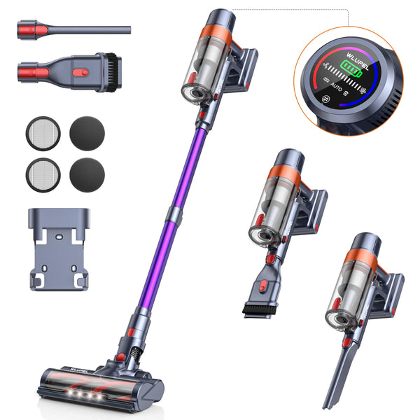 WLUPEL CORDLESS VACUUM CLEANER 38KPA STICK VACUUM CLEANER - ORANGE/PURPLE - Like New