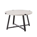 AZL1 Life Concept Rustic Farmhouse Round Metal Coffee Accent Living Room - Grey - Like New