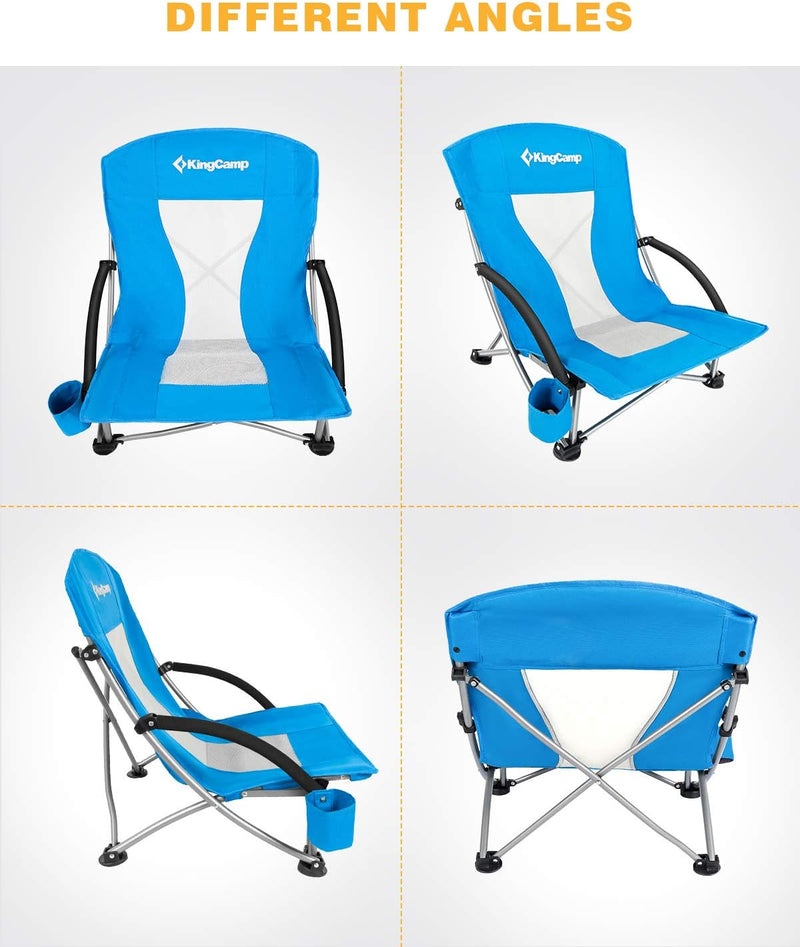 KingCamp Beach Chair, KC3841 (Low Back) - Blue Like New