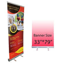HAITIAN Aluminum Retractable Banner Stand 33x79 Packed in Padded Bag Black - Brand New
