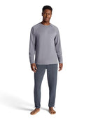 Gaiam Men's Flow State Long Sleeve Crewneck Top, Size L, Sleet - Brand New