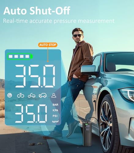 BBD CAR TIRE INFLATOR PORTABLE AIR COMPRESSOR, 0.8 MIN FULL INFLATION 160PSI - Brand New