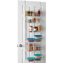 SMART DESIGN OVER THE DOOR PANTRY ORGANIZER RACK 6 ADJUSTABLE SHELVES WHITE - Like New
