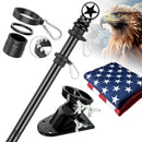 HANGMAICOME AMERICAN FLAG POLE KIT 5FT HEAVY DUTY STAINLESS STEEL FLAGPOLE BLACK - Like New
