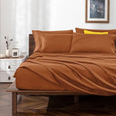 Horbaunal Caramel Pumpkin King Size Sheet Set - 6 Piece Luxury 1800 Thread Count - Like New