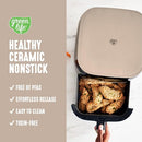 GREENLIFE COMPACT ELECTRIC AIR FRYER OVEN, 5.3 QT, 1500 WATTS - TAUPE - Like New