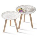 TRSPCWR Nesting Tables Set of 2, Round Nesting Coffee Table, B091C6WZRS - Like New