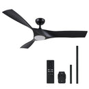 VONLUCE Ceiling Fan Light Remote Control 52 Inch Modern 3 Blades - BLACK - Like New