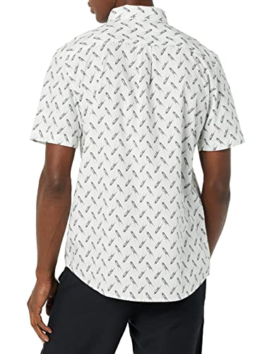AEM20108SS22 AMAZON ESSENTIALS MENS SHORT-SLEEVE STRETCH POPLIN SHIRT LGBRPRINT - Brand New