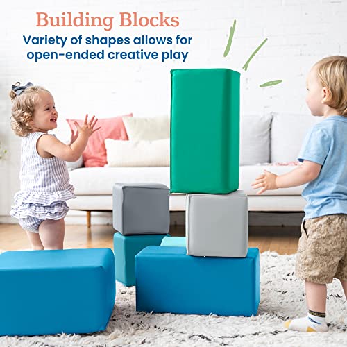 ECR4Kids SoftZone Toddler Foam Building Blocks Foam Playset 7-Piece Set - Like New