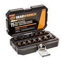 GEARWRENCH 15 PC 1/4" & 3/8" DRIVE BOLT BITER IMPACT EXTRACTION 84783 - YELLOW - Like New