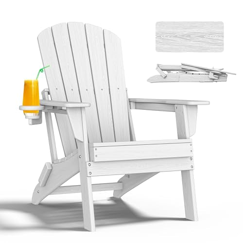 NEVILYWOOD FOLDING ADIRONDACK CHAIR ERGONOMIC EXTENDED BACKREST 1PC - WHITE - Like New