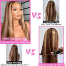XUANCAILE HONEY BLONDE WIG, HUMAN HAIR, 24" 13X4 FRONTAL OMBRE HIGHLIGHTS WIG - Brand New