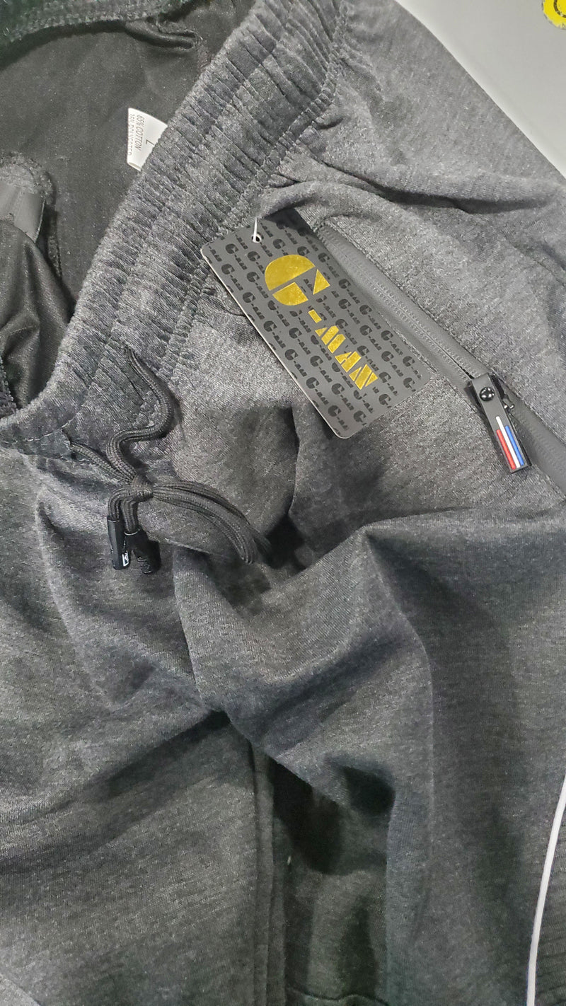 G-MAN MEN'S FASHION JOGGERS DRAW STRING SPORTS SWEAT PANTS - SIZE L - LIGHT GRAY - Brand New