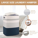 SIXDOVE LAUNDRY HAMPER LARGE WOVEN ROPE BASKET 22" X 17" X 13" DARKBLUE/WHITE - Like New