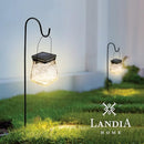 LANDIA HOME SOLAR CRACKLE GLASS SOLAR LANTERNS 10 LUMENS 3000K 2-PACK CLEAR - Like New