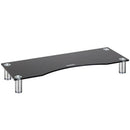 VonHaus 05/081 Large Curved Glass Monitor Stand - Adjustable Height - Black - Brand New