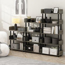 Furinuo Turn-N-Tube 5-Tier Toolless Display Rack, French Oak/Black - Like New