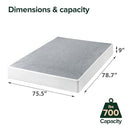 ZINUS 9 INCH KING METAL SMART BOX SPRING WITH QUICK ASSEMBLY ZU-ABS-9KS - GRAY - Like New