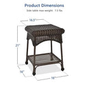 Jeco Wicker Patio End Table in Espresso - Brand New
