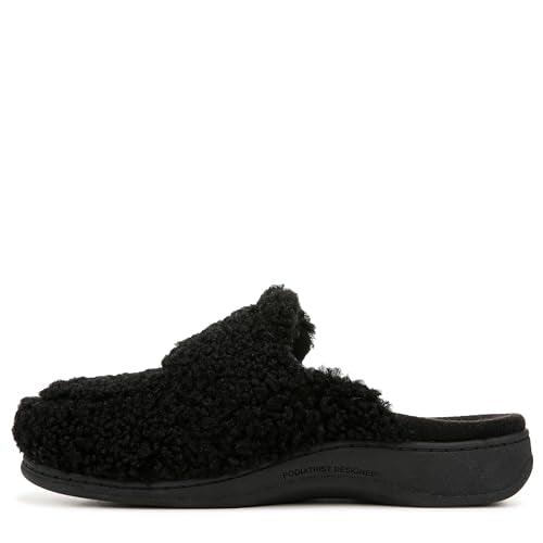 J0892F1001 VIONIC WOMENS GEMMA II MULE SLIPPERS BLACK FABRIC SIZE 10M - Like New