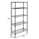 Ktaxon 5-Tier Wire Shelving Storage Shelf Pantry Closet G666-G510001511 - Black Like New