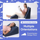 AllSett Health Bed Wedge Pillow 2 Separate Memory Foam Incline Pillows, Navy - Brand New
