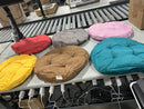 GENERIC 6 ROUND PILLOW SET - RED, YELLOW, GRAY, PINK, BROWN, GREEN - Like New