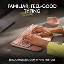 Logitech Wave Keys Wireless Ergonomic Keyboard with Cushioned Palm Rest Rose - Like New