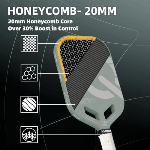 Qyntex Pickleball Paddles 20mm Polypropylene Honeycomb Paddle - Aero Gray - Brand New