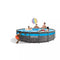 INTEX 14' X 42" CLEARVIEW PRISM FRAME ABOVE GROUND POOL - GRAYWOOD PRINT - Like New