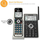 AT&T BL3107-4 DECT 6.0 4-HANDSET CORDLESS PHONE, TITANIUM BLACK - TITANIUM BLACK - Like New