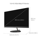 VIEWSONIC 24" 1080P IPS MONITOR USB C 3.2 AND FREESYNC VX2485-MHU - BLACK - Like New