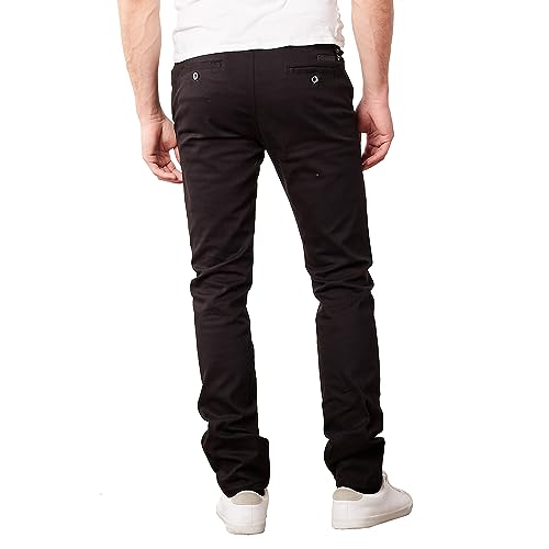 GALAXY BY HARVIC MEN'S FLEX STRETCH SLIM FIT CHINO PANTS MEN 40/30 - BLACK - Brand New