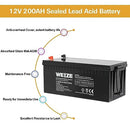 WEIZE 12V 200Ah Deep Cycle AGM Battery for RV, Camper, Cabin, Marine - BLACK - Like New