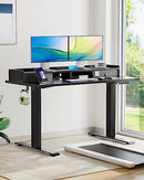 TOTNZ Electric Standing Desk with Dual Drawers, 48 x 24 Inches - Black - Like New